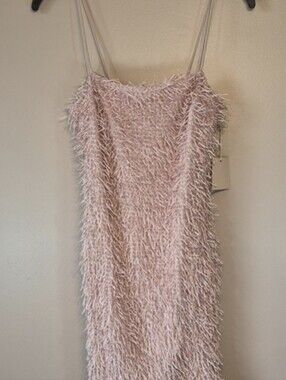 Forever 21 Fuzzy Spaghetti Strap Mini Dress - Blush